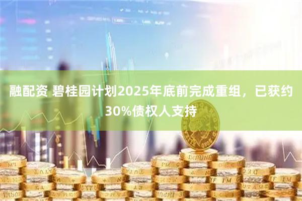 融配资 碧桂园计划2025年底前完成重组，已获约30%债权人支持